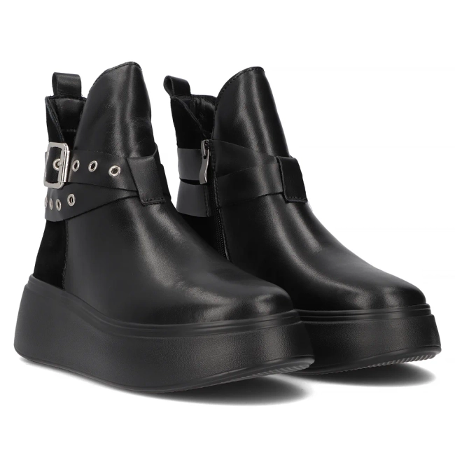 Leather ankle boots Filippo DBT6341/24 BK black