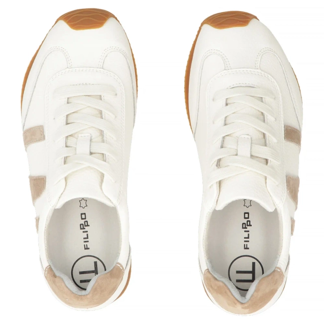 Skórzane sneakersy Filippo DP7963/26 WH białe