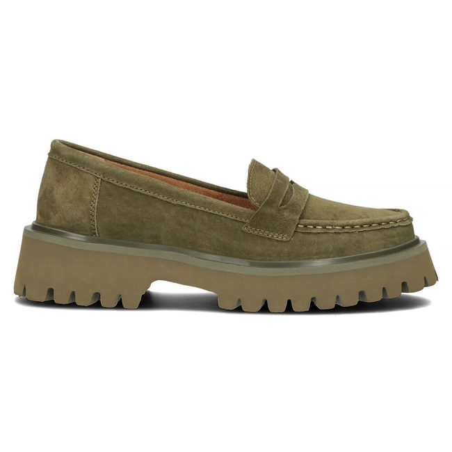 Skórzane półbuty na platformie Filippo DP4586/23 KH khaki