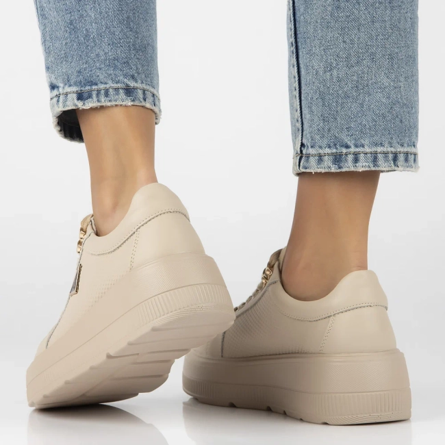 Leather sneakers Filippo DP6382/24 BE beige