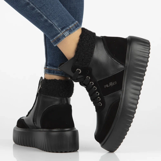 Leather ankle boots DBT6429/24 BK black