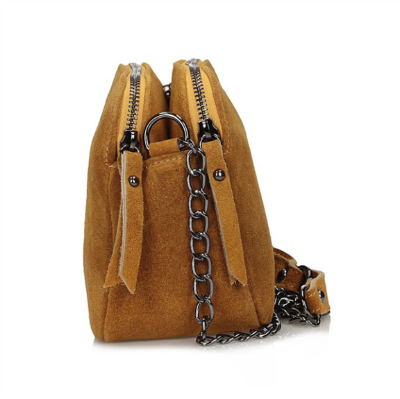 Torebka Toscanio Listonoszka Zamszowa A258 żółta