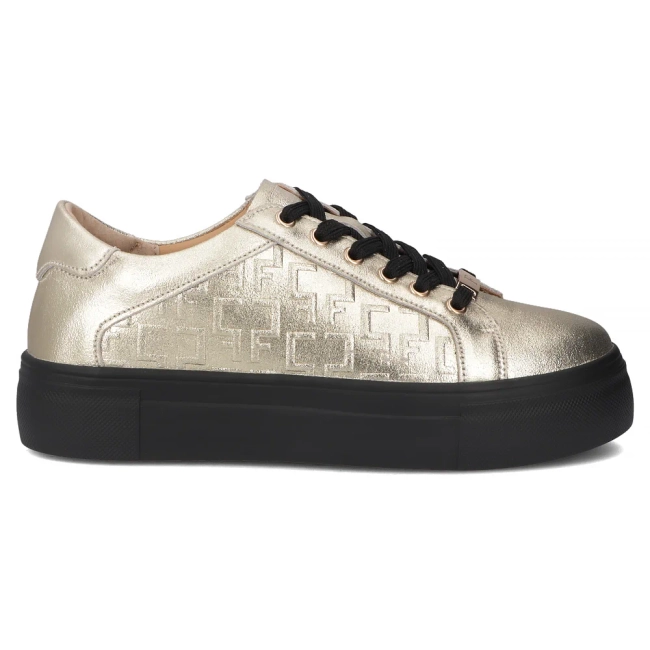 Skórzane sneakersy Filippo DP6850/25 GO złote