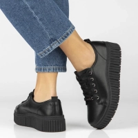 Skórzane sneakersy Filippo DP8337/26 BK czarne