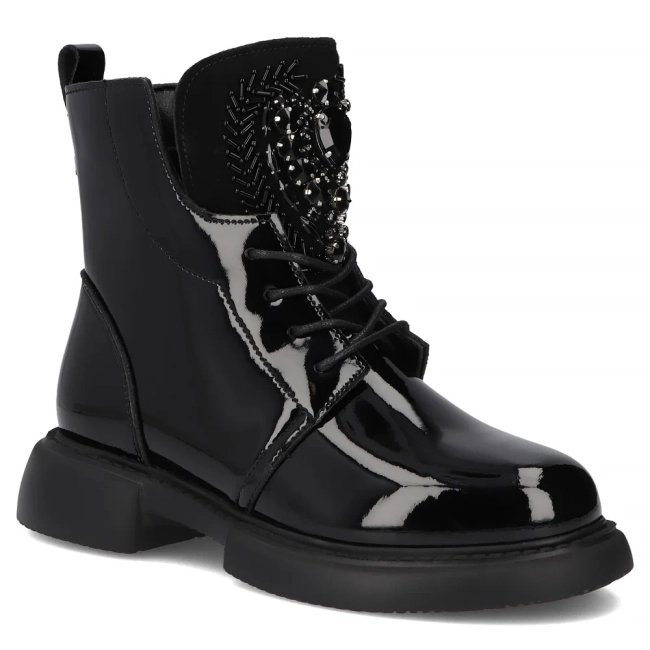 Skórzane botki Filippo DBT6568/25 BK czarne