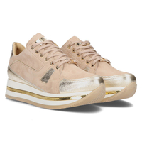 Skórzane sneakersy Filippo 092 beżowo-złote