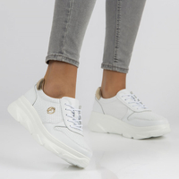 Skórzane Sneakersy Filippo DP2138/22 WH białe