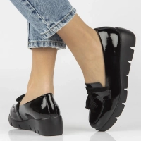 Skórzane półbuty na koturnie Filippo DP3162/24 BK L czarne