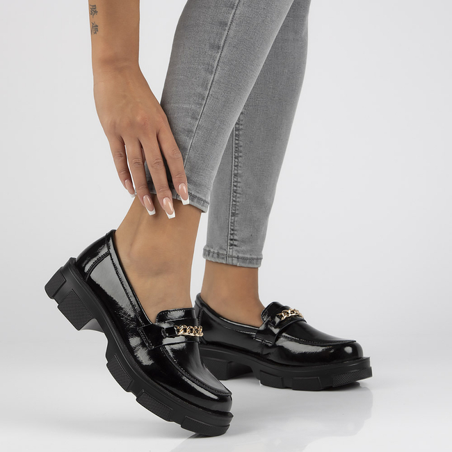 Leather shoes DP3219/21 BK black