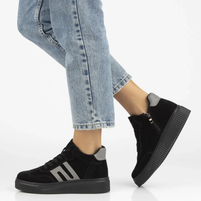 Skórzane sneakersy Filippo DP7425/25 BK czarne