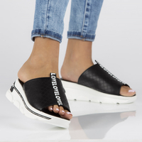 Leather slippers Filippo DK3679/22 BK black