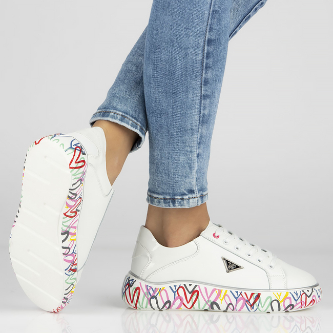 Leather sneakers Filippo DP4480/23 WH MLT white