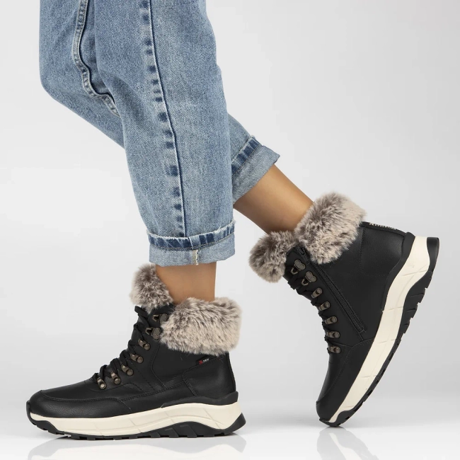 Ankle Boots Rieker leather W0063-00 Black