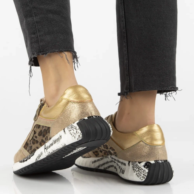 Skórzane sneakersy Laura Vita burton 11 dore beżowe