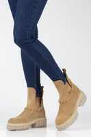 Zamszowe botki typu workery Filippo 30065 camel