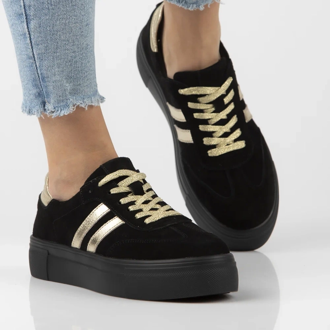 Leather sneakers Filippo DP6841/25 BK GO black