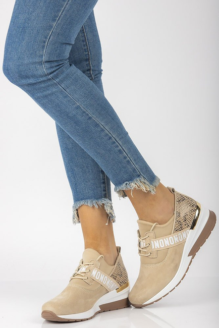 Skórzane sneakersy Filippo DP1388/21 BE beżowe