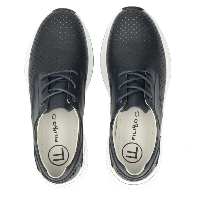 Leather shoes Filippo DP6022/24 NV navy blue