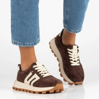 Skórzane sneakersy Filippo DP6743/26 D BR brązowe