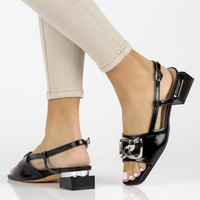 Skórzane sandały Filippo DS3742/22 BK czarne