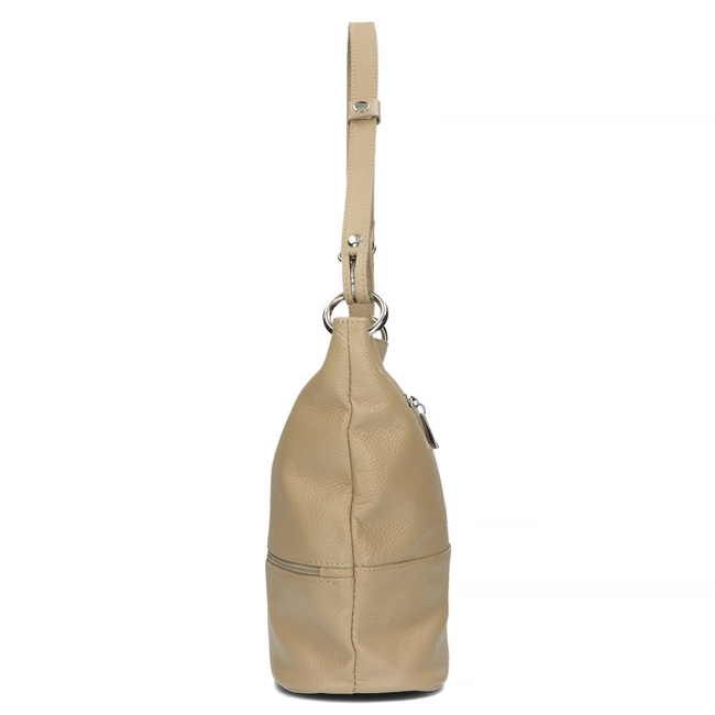 Handbag Toscanio Hobo Leather 1109 beige