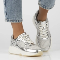 Leather sneakers Filippo DP6723/25 SI silver