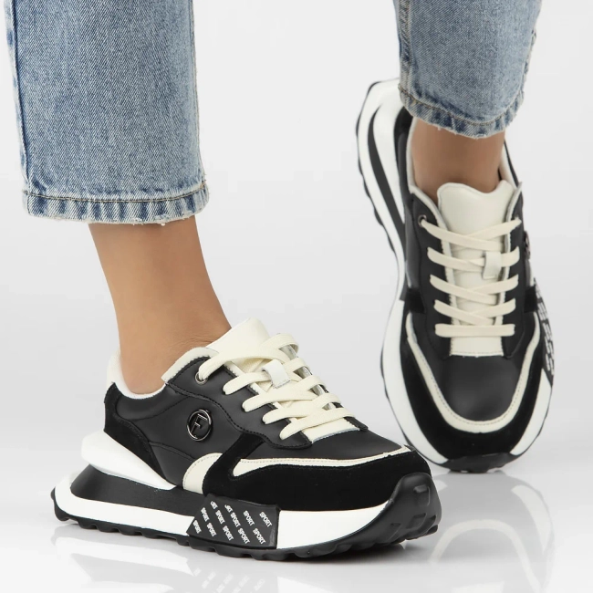 Skórzane sneakersy Filippo DP6447/24 BK czarne