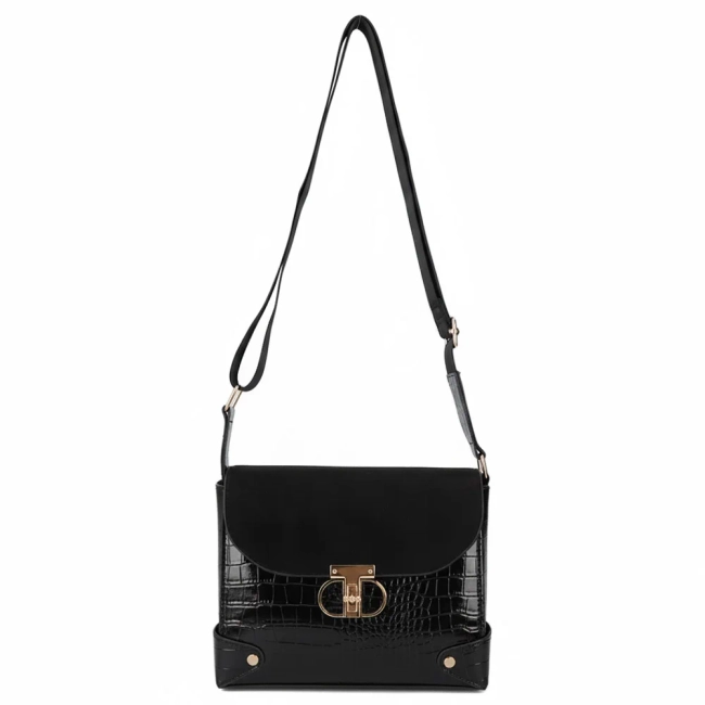 Black shoulderbag croco chick