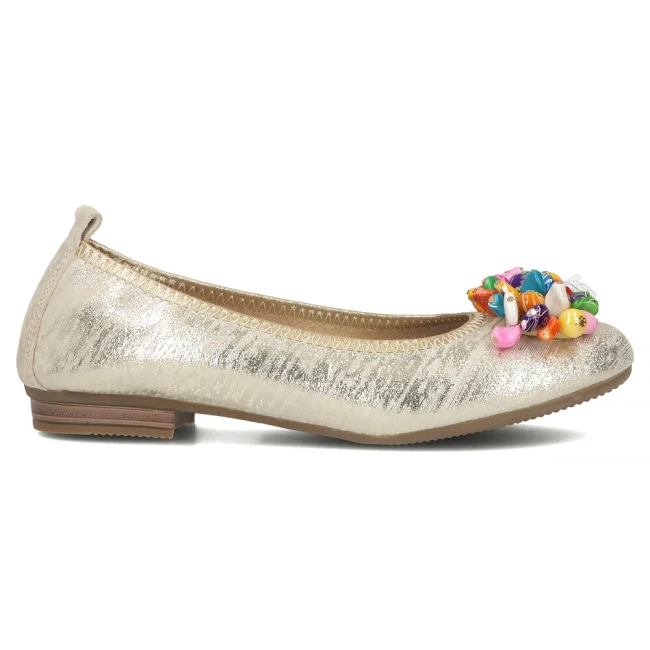 Skórzane baleriny Filippo DP6159/25 GO złote