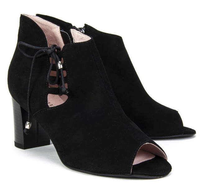 Botki Eksbut 68-4785-136-1G Czarny Welur