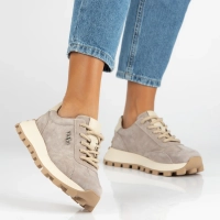 Skórzane sneakersy Filippo DP7498/26 BE beżowe
