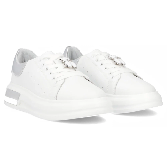 Skórzane sneakersy Filippo DP6807/25 WH białe