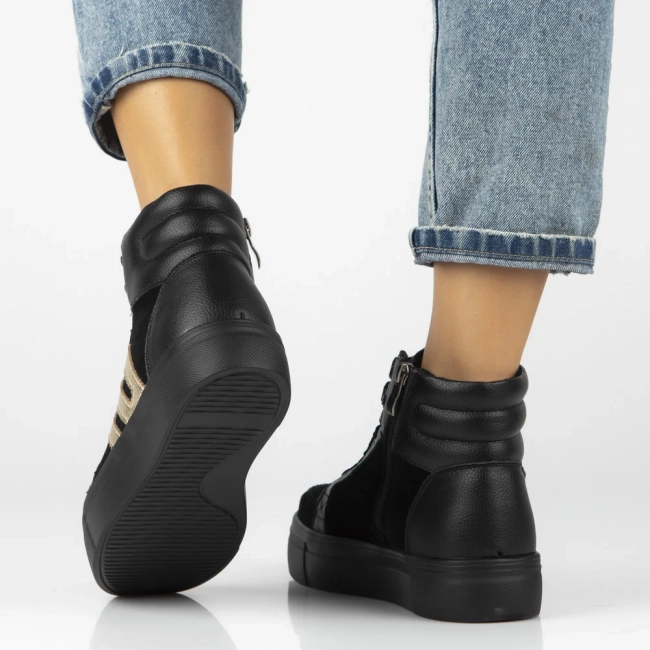 Leather ankle boots Filippo DBT7269/25 BK GO black