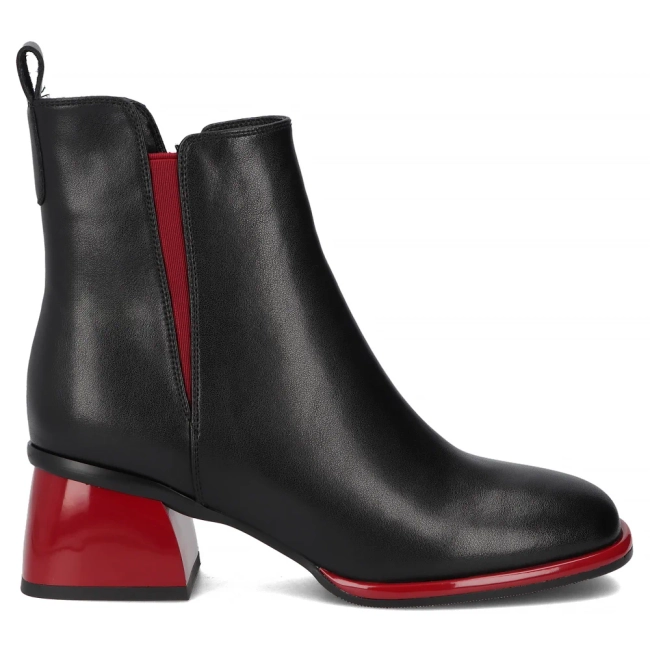 Leather ankle boots Filippo DBT7374/25 BK RD black