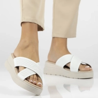 Leather flip-flops Filippo DK6707/25 WH white