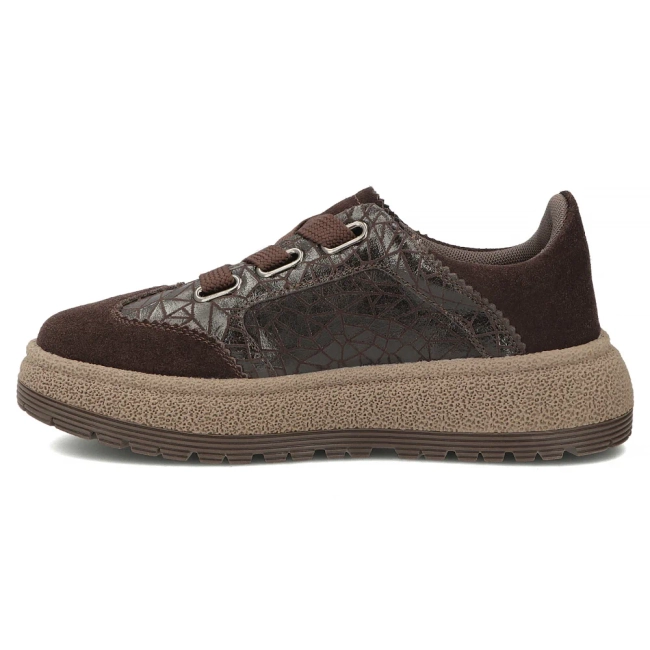 Skórzane sneakersy Filippo DP7978/26 BR brązowe