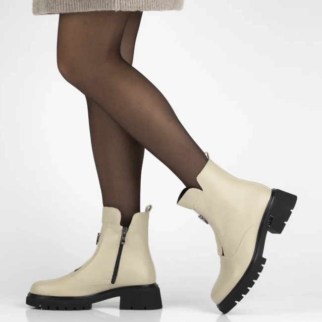 Leather ankle boots Filippo DBT7148/25 BE beige