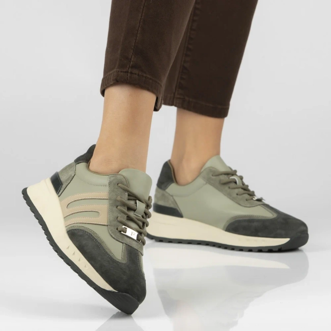 Leather sneakers Filippo DP7733/26 KH khaki