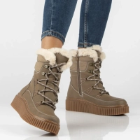 Leather platform ankle boots Filippo DBT7937/26 BE beige