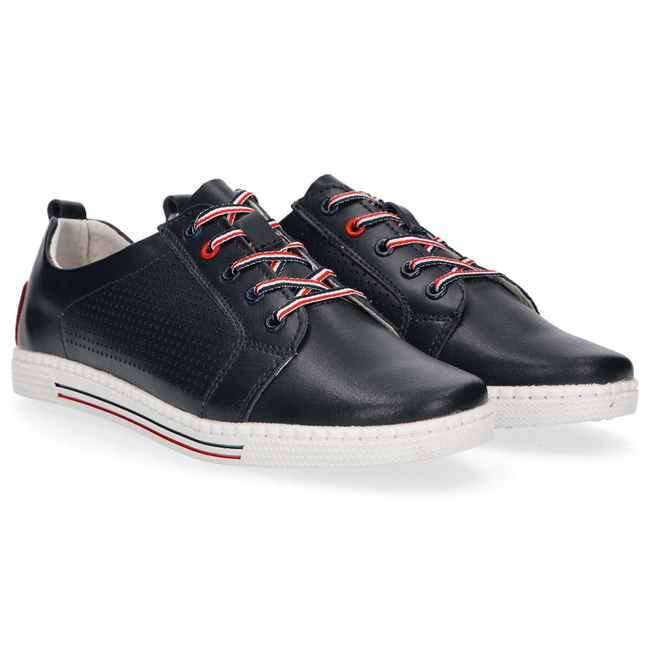 Skórzane półbuty Filippo DP008/20 NV granatowe