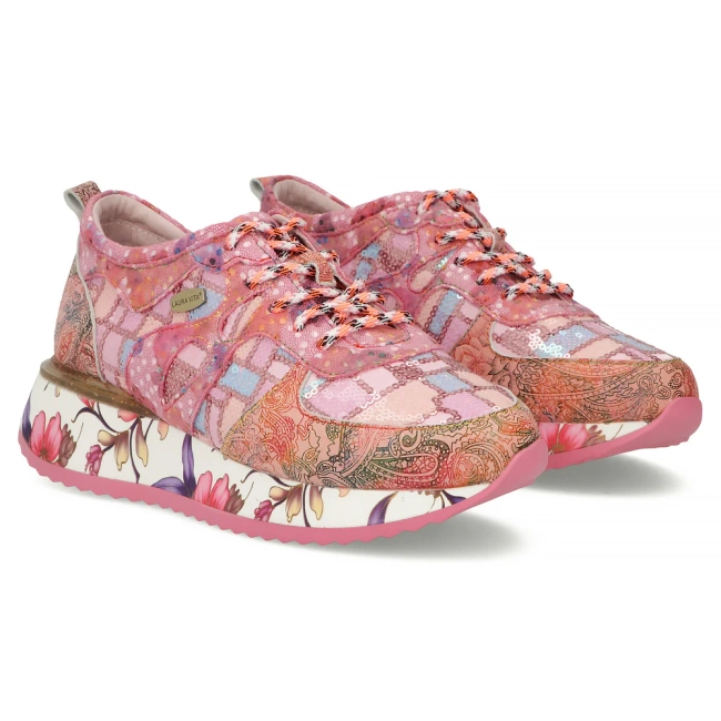 Skórzane sneakersy Laura Vita delphine 07 cerise różowe
