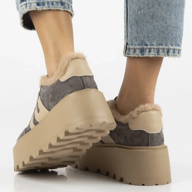 Leather sneakers Filippo DP7110/25 TP Taupe