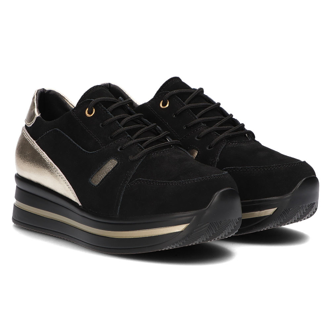 Leather sneakers Filippo DP3407/21 BK GO Black