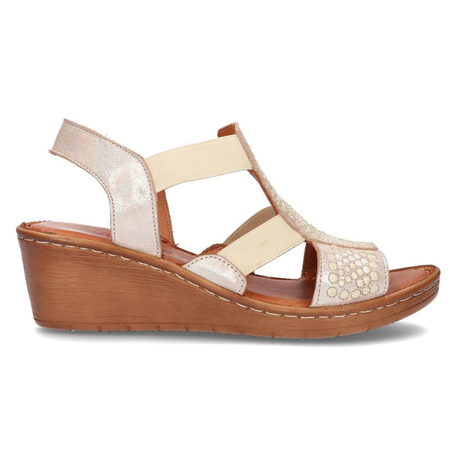 Skórzane sandały Artiker 46C2390 beżowe