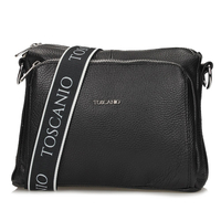 Handbag Toscanio Leather Messenger Bag E16 black