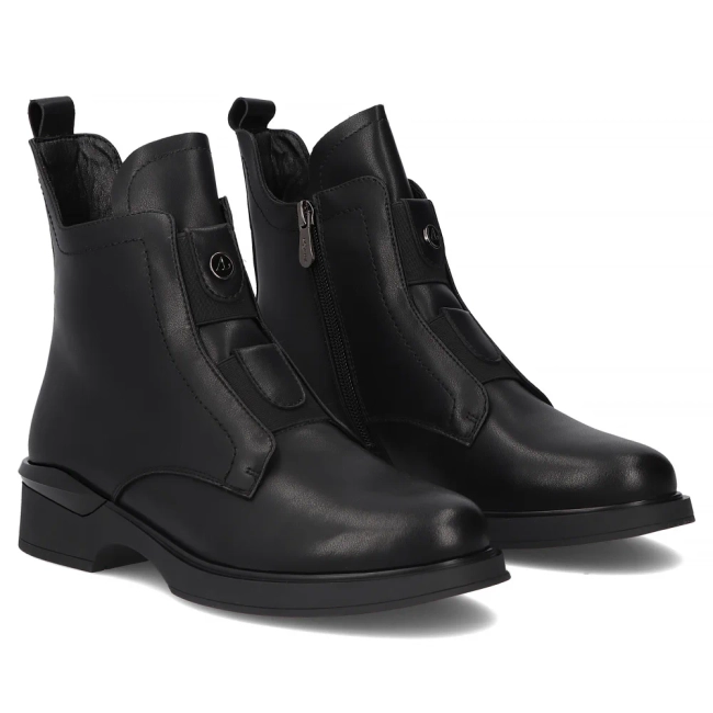 Skórzane botki Filippo DBT7219/25 BK czarne