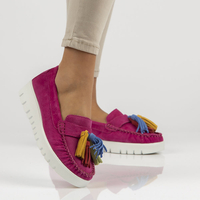 Skórzane półbuty Filippo DP3535/22 FH różowe