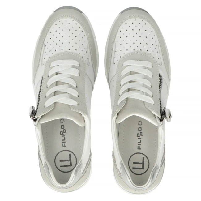 Leather Sneakers Filippo DP6011/24 WH white