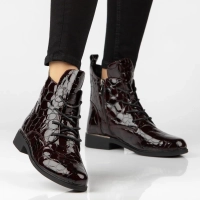 Leather ankle boots Filippo DBT8283/26 BG burgundy