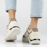 Skórzane sneakersy Filippo DP7766/26 WH BE biało-beżowe